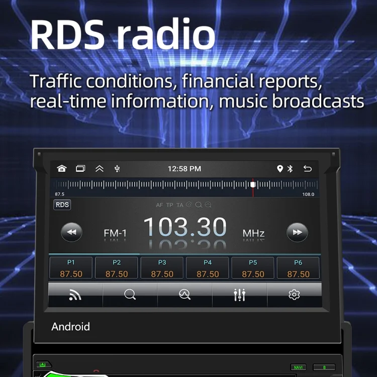 CRP9618_13.webp HD 7 inch Single Din Car Android Player GPS Navigation Bluetooth Touch Stereo Radio, Support Mirror Link & FM & WIFI - Image 14