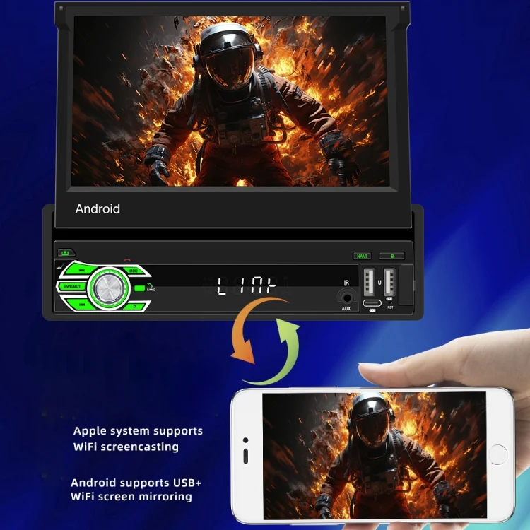 CRP9618_8.webp HD 7 inch Single Din Car Android Player GPS Navigation Bluetooth Touch Stereo Radio, Support Mirror Link & FM & WIFI - Image 9
