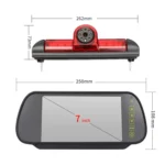 PZ460 Car Waterproof HD High Position Brake Light View Camera + 7 inch Rearview Monitor for Fiat / Citroen / Peugeot - Image 4