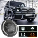 7 inch H4 / H13 DC 9V-30V 3000LM 3000K-6000K 25W Car Round Shape LED Headlight Lamps for Jeep Wrangler, with Angel Eye(White Light)