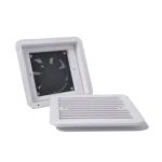 12V White Air Vent with Fan RV Trailer Caravan Gale Side Air Ventilation - Image 2