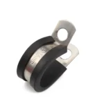 10 PCS Car Rubber Cushion Pipe Clamps Stainless Steel Clamps, Size: 13/8 inch (42mm) - Image 2