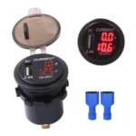 Universal Car Single Port USB Charger Power Outlet Adapter 2.4A 5V IP66 with LED Digital Voltmeter + Ammeter