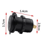 Universal Car Dual USB Charger Power Outlet Adapter 4.2A 5V IP66 with Aperture + 60cm Cable - Image 3