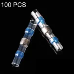 100 PCS AWG16-14 1.5-2.5mm Seal Heat Shrink Butt Wire Connectors Blue Terminals Solder Sleeve