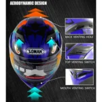 Soman 955 Skyeye Motorcycle Full / Open Face Bluetooth Helmet Headset Full Face, Supports Answer / Hang Up Calls - Image 4