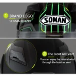 Soman 955 Skyeye Motorcycle Full / Open Face Bluetooth Helmet Headset Full Face, Supports Answer / Hang Up Calls - Image 6