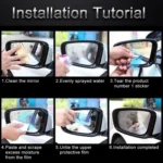 Car Round PET Rearview Mirror Protective Window Clear Anti-fog Waterproof Rain Shield Film - Image 7