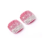 2 PCS Crystal Fake Nail Art Tips Rhinestone Full Cover Toenails Decals Stickers - Image 2