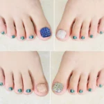 2 PCS Crystal Fake Nail Art Tips Rhinestone Full Cover Toenails Decals Stickers - Image 4