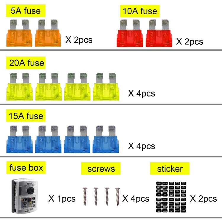 EDA0010174_4.webp CS-1222A1 High Current Independent Positive and Negative 6-way LED Indicator Plug Fuse Box - Image 5