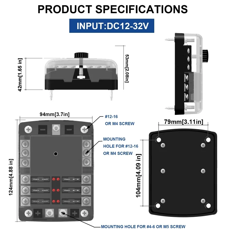 EDA0010174_7.webp CS-1222A1 High Current Independent Positive and Negative 6-way LED Indicator Plug Fuse Box - Image 8