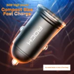 ROCK H11 4.8A 24W Mini Dual USB Car Charger - Image 2