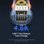 ROCK H11 4.8A 24W Mini Dual USB Car Charger - Image 4