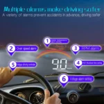 M11 Car OBD2 + GPS Mode Head-up Display HUD Overspeed / Speed / Water Temperature Alarm - Image 11