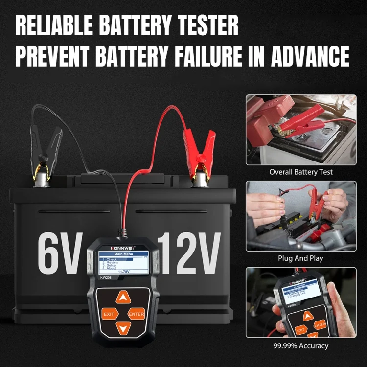 EDA0010900_3.webp KONNWEI KW208 Car TFT Color Screen Battery Tester Support 8 Languages - Image 4