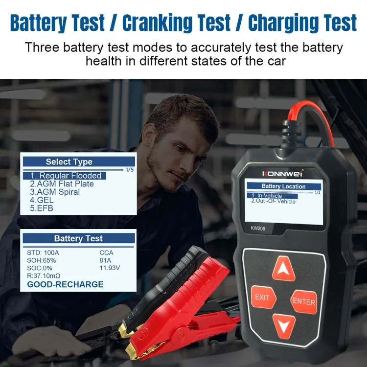 EDA0010900_5.webp KONNWEI KW208 Car TFT Color Screen Battery Tester Support 8 Languages - Image 6