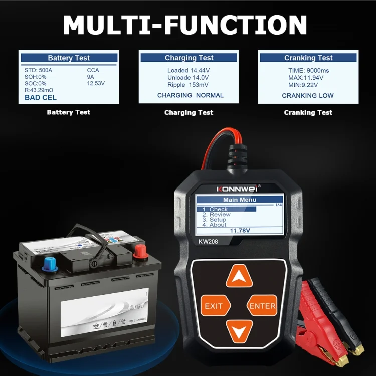 EDA0010900_6.webp KONNWEI KW208 Car TFT Color Screen Battery Tester Support 8 Languages - Image 7