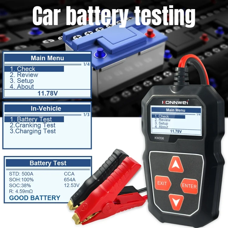 EDA0010900_7.webp KONNWEI KW208 Car TFT Color Screen Battery Tester Support 8 Languages - Image 8