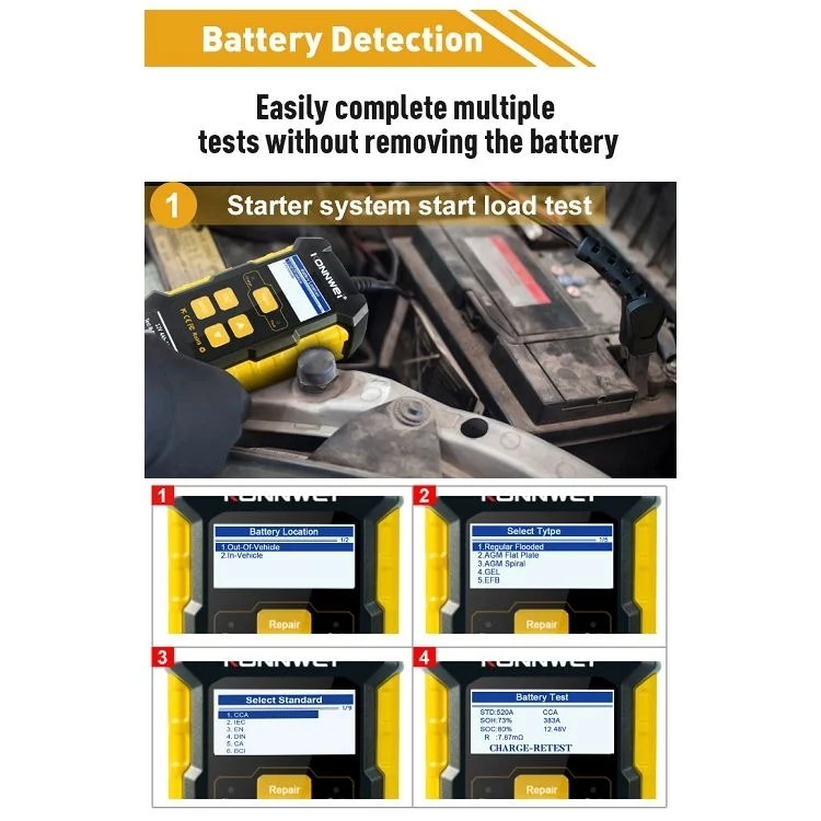 EDA0010904EU_10.webp KONNWEI KW510 3 in 1 Car Battery Tester / Charger / Repairer, Support 8 Languages - Image 11