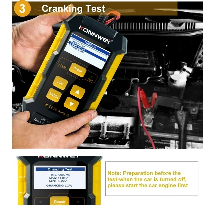 EDA0010904EU_13.webp KONNWEI KW510 3 in 1 Car Battery Tester / Charger / Repairer, Support 8 Languages - Image 14
