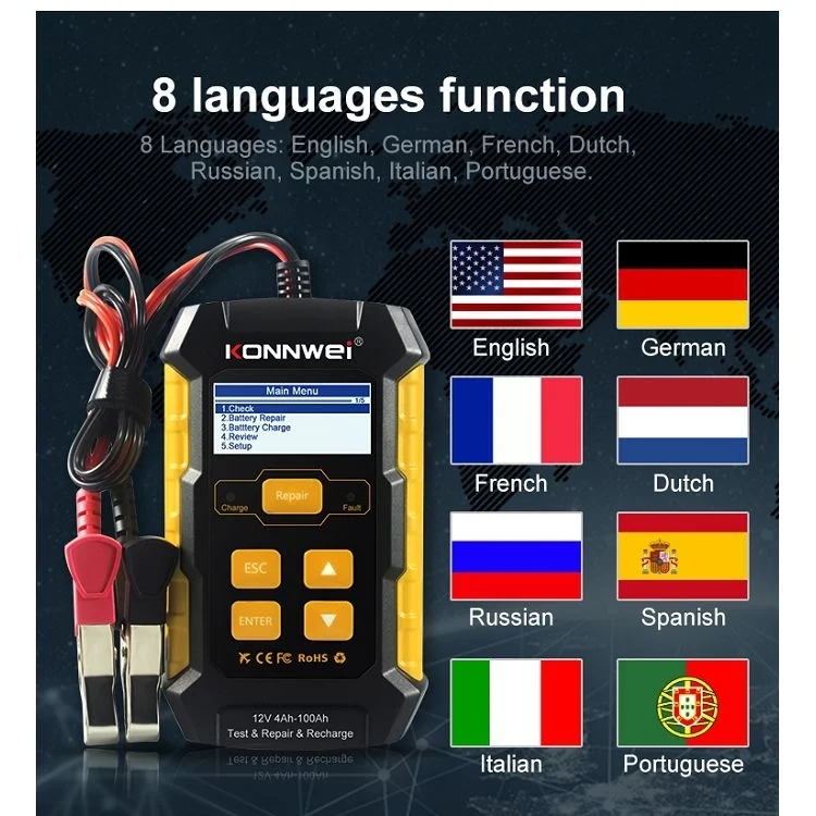 EDA0010904EU_15.webp KONNWEI KW510 3 in 1 Car Battery Tester / Charger / Repairer, Support 8 Languages - Image 16