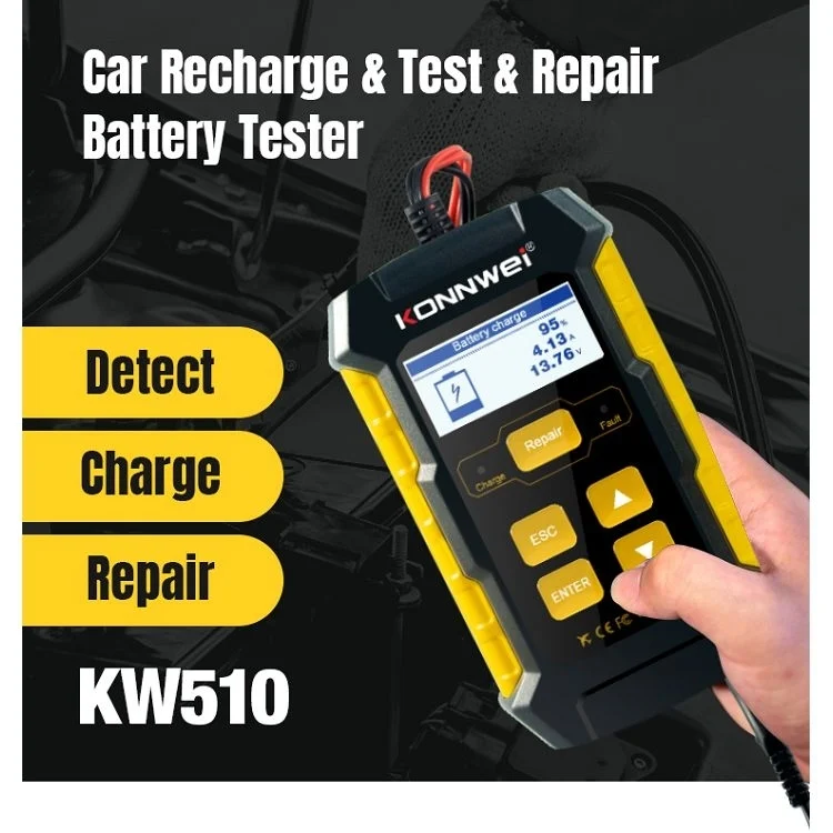 EDA0010904EU_4.webp KONNWEI KW510 3 in 1 Car Battery Tester / Charger / Repairer, Support 8 Languages - Image 5