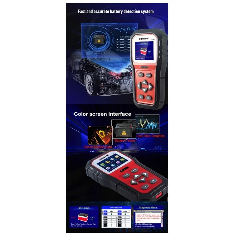 EDA0010906_15.webp KONNWEI KW860 Car 2.8 inch TFT Color Screen Battery Tester Support 8 Languages / I Key Analysis Function - Image 16