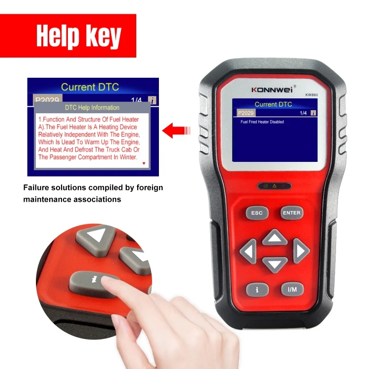 EDA0010906_3.webp KONNWEI KW860 Car 2.8 inch TFT Color Screen Battery Tester Support 8 Languages / I Key Analysis Function - Image 4