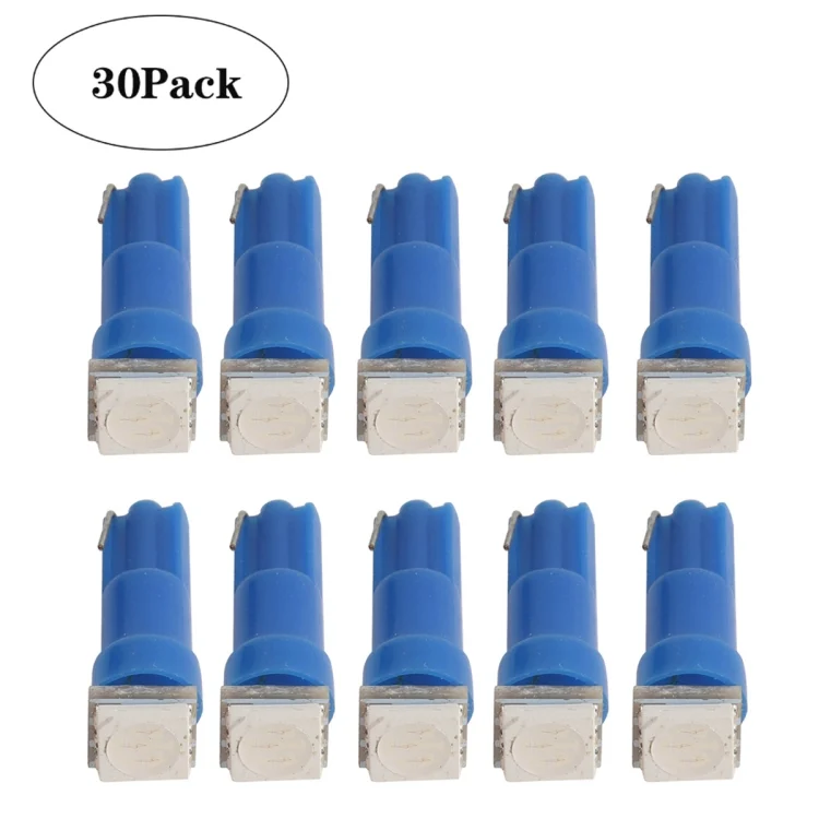 EDA0011248.webp 30 PCS T5 1LED SMD-5050 Car Modification LED Indicator Light Blue Light - Image 1