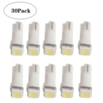 30 PCS T5 1LED SMD-5050 Car Modification LED Indicator Light White Light