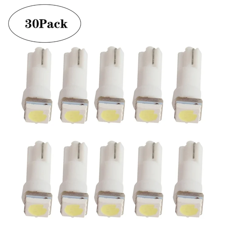 EDA0011250.webp 30 PCS T5 1LED SMD-5050 Car Modification LED Indicator Light White Light - Image 1