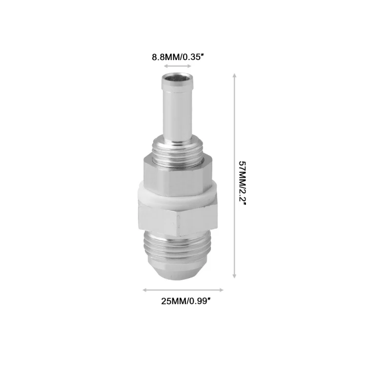 EDA0011444_3.webp AN8 Straight to 3/8 inch Hose Barb Double Fuel Pump Tank Fitting Bulkhead Adapter Fitting - Image 4