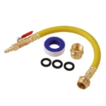 RV Hose Kit Sprinkler Spray Adapter 15 inch Hose + 1/4 inch Industrial Plug + Switch Valve