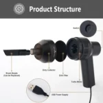 HK-6019D Portable Household Car Handheld Mini USB Vacuum Cleaner Dust Collector Cleaning Tools - Image 4