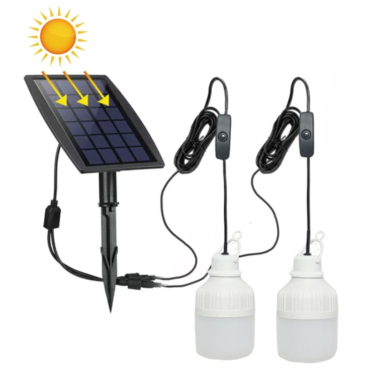 SNF-0092 White Light Solar Lantern Lighting Bulb Outdoor IP44 Waterproof LED One for Two Lighting System Split Garden Lamp
