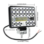 2 PCS WUPP CS-1243A1 Car 4 inch Square 20LEDs Highlight Work Light Modified Spotlight - Image 4