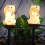 Solar Powered Resin Cat Shape Landscape Light Outdoor LED Garden Lawn Light - Image 5