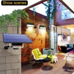 Pull-Switch 2 in 1 Solar Light 60-LEDs Landscape Courtyard Wall Lamp - Image 7
