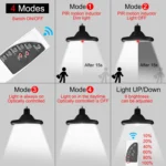 Smart Induction 2 in 1 112LEDs Solar Light Indoor and Outdoor Garden Garage LED Lamp - Image 5