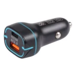 QC USB + USB-C / Type-C Dual Ports Fast Charging Car Charger with Luminous Aperture
