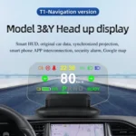 T1 5.1 inch Car HUD Head-up Display Overspeed Alarm / Remaining Battery Percentage Display for Tesla Model 3 / Y - Image 2