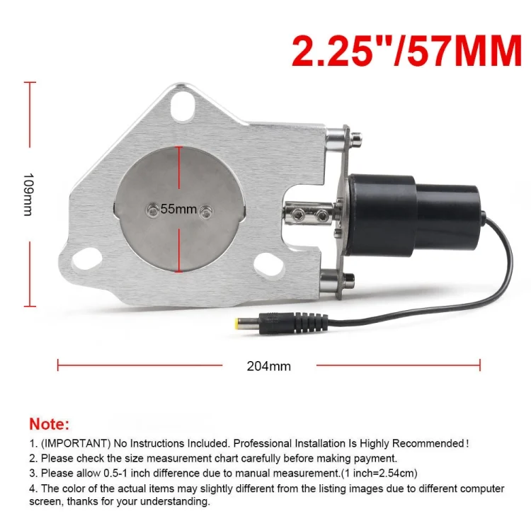 EDA001471801_4.webp Universal Car Stainless Steel Racing Electric Exhaust Cutout Valves Control Motor - Image 5