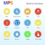 Q3366 Car 9-inch Touch HD Detachable Screen MP5 Support CarPlay / FM with Remote Controler - Image 5