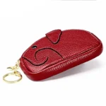 Ladies Head Layer Cowhide Elephant Zipper Coin Purse - Image 2