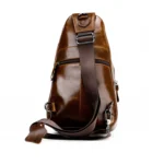 Men Leather Chest Bag Retro Shoulder Bag - Image 5