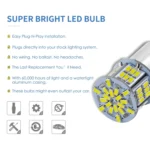 1 Pair E0052 9-14V 1156-54SMD-2835 6000K 1080LM White Light Car Decoding Turn Signal Reversing Light - Image 4