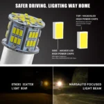 1 Pair E0052 9-14V 1156-54SMD-2835 6000K 1080LM White Light Car Decoding Turn Signal Reversing Light - Image 7