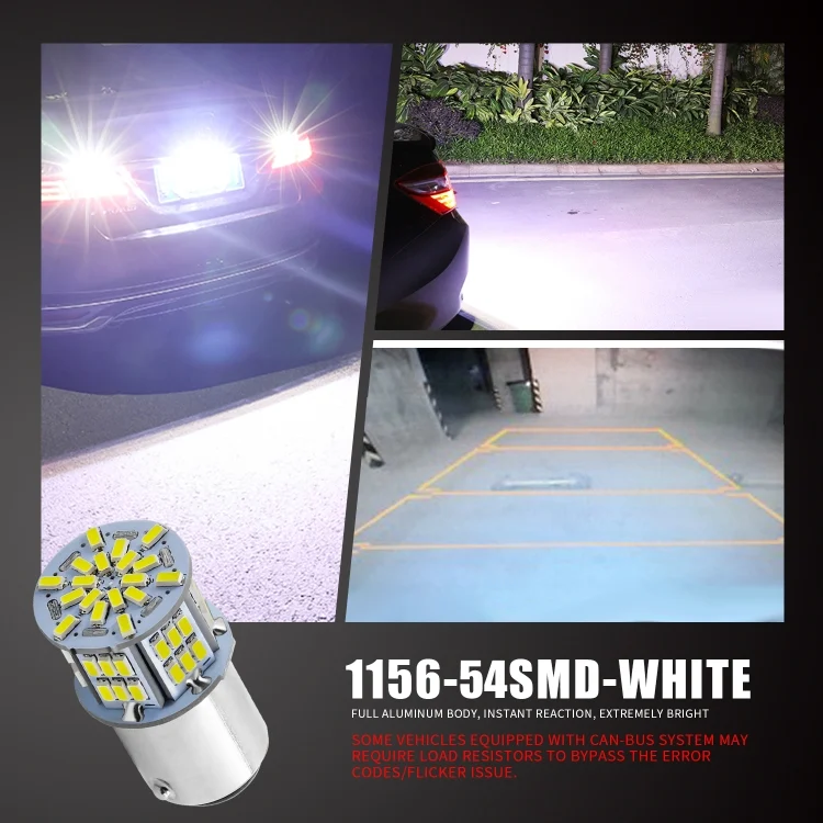 EDA0018151_7.webp 1 Pair E0052 9-14V 1156-54SMD-2835 6000K 1080LM White Light Car Decoding Turn Signal Reversing Light - Image 8
