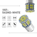 1 Pair E0053 9-14V 1157-54SMD-2835 6000K 1080LM White Light Car Decoding Brake Driving Light - Image 5